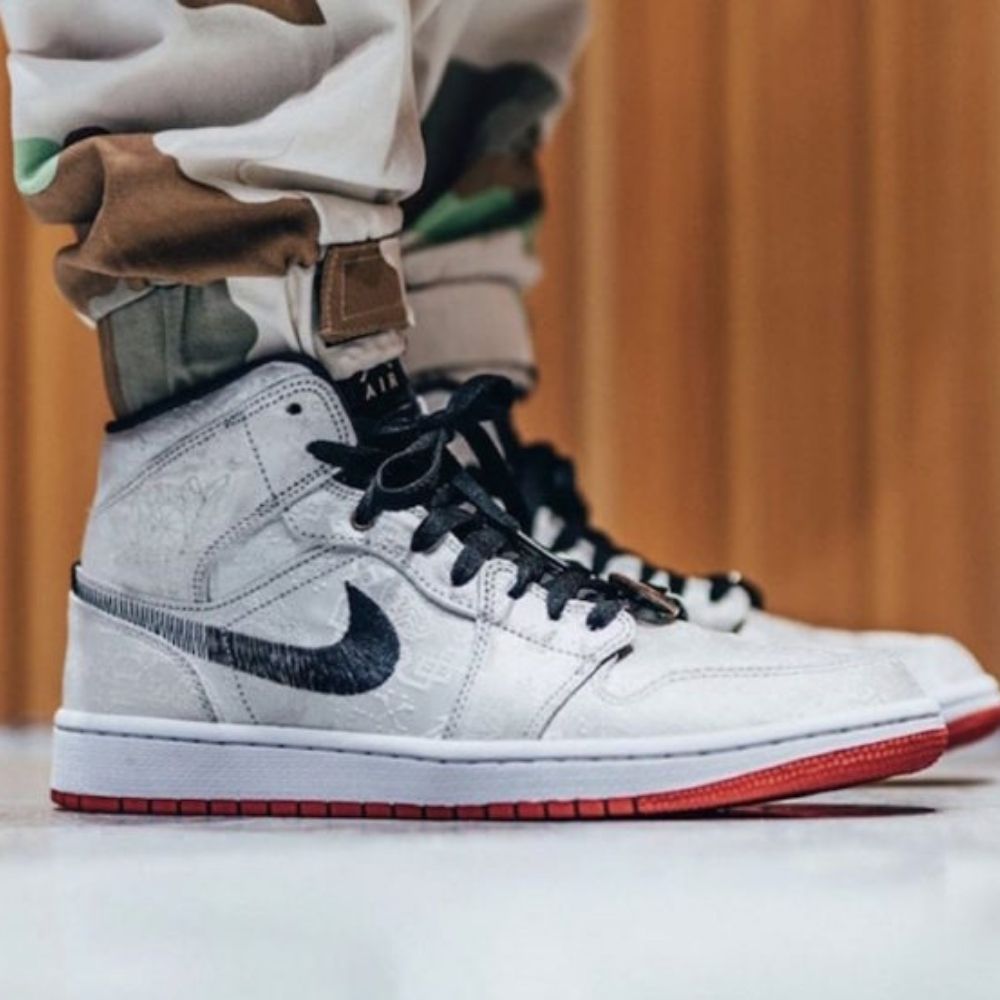 Air Jordan 1 Mid x Clot "Fearless Grey" – CU2804-100